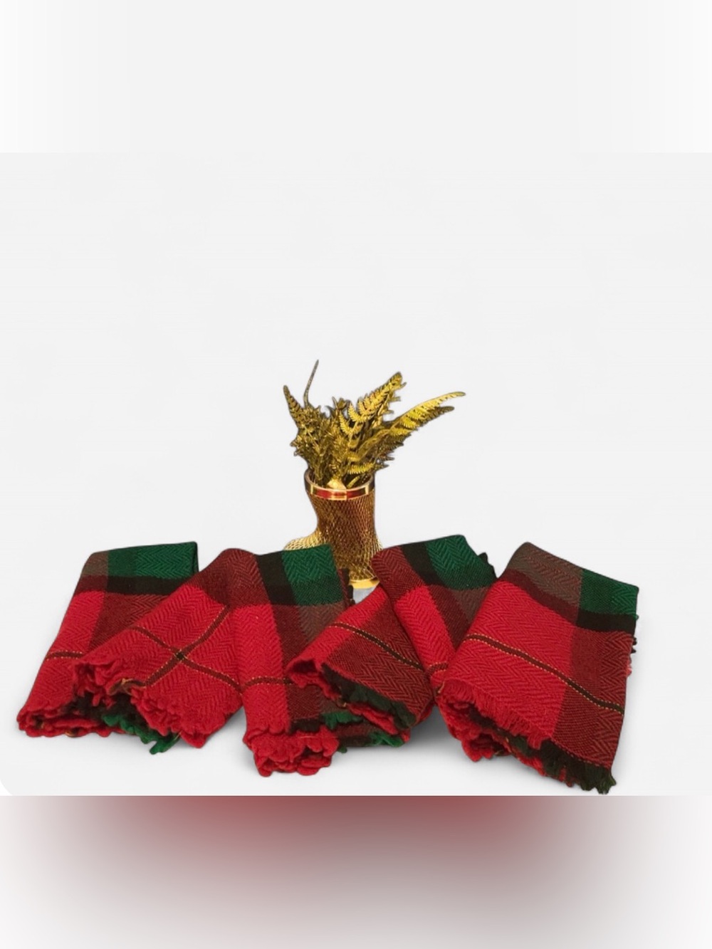 Set of 6 holiday vintage fabric napkins
